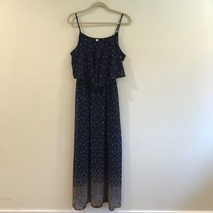 Xhilaration Maxi Dress Navy Floral Print size L
